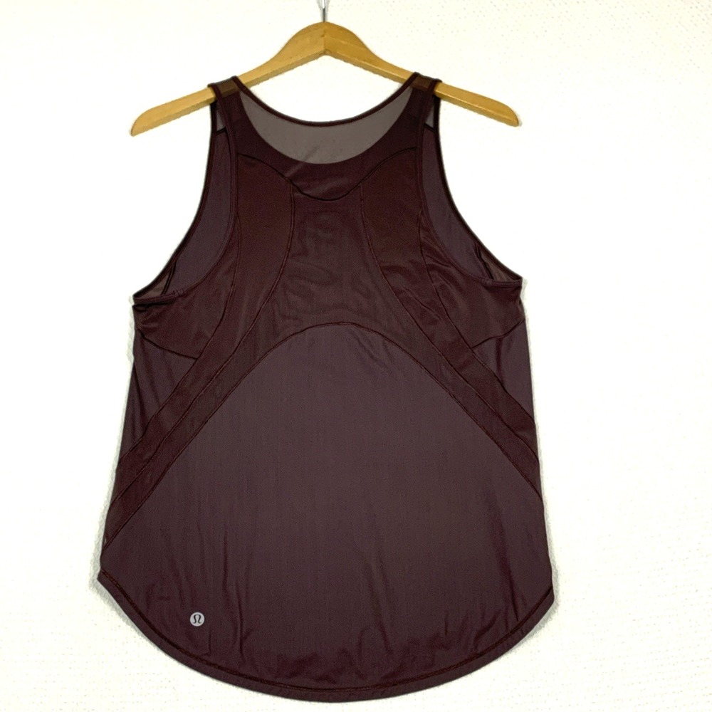 lululemon Sculpt Tank II Womens Maroon Burgundy Mesh Back Athletic Top M/L